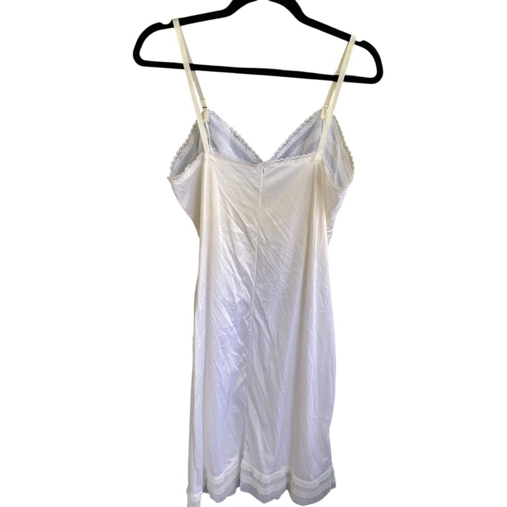 Vintage Elegant Lace Trim Nightgown Slip Dress DuPont Antron Size 36 Nylon - Picture 5 of 6